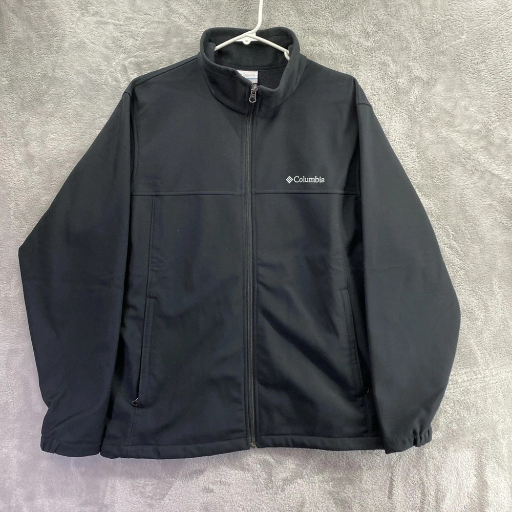 The North Face Men's Black Full Zip Softshell Jacket Logo Accent Size L